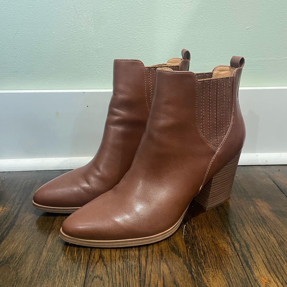 Brown Leather Booties